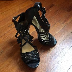 NEW!!! Black strappy heels!